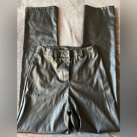 Wide leg faux leather pants, high rise - Picture 5 of 7